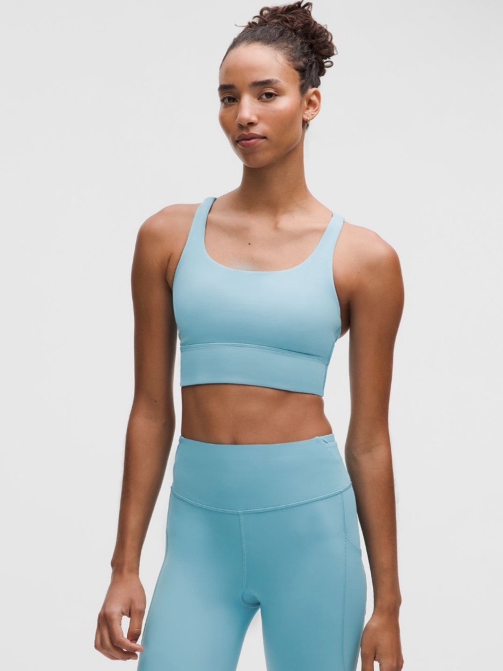lululemon athletica Light Blue Scoop Neck Sports Bra